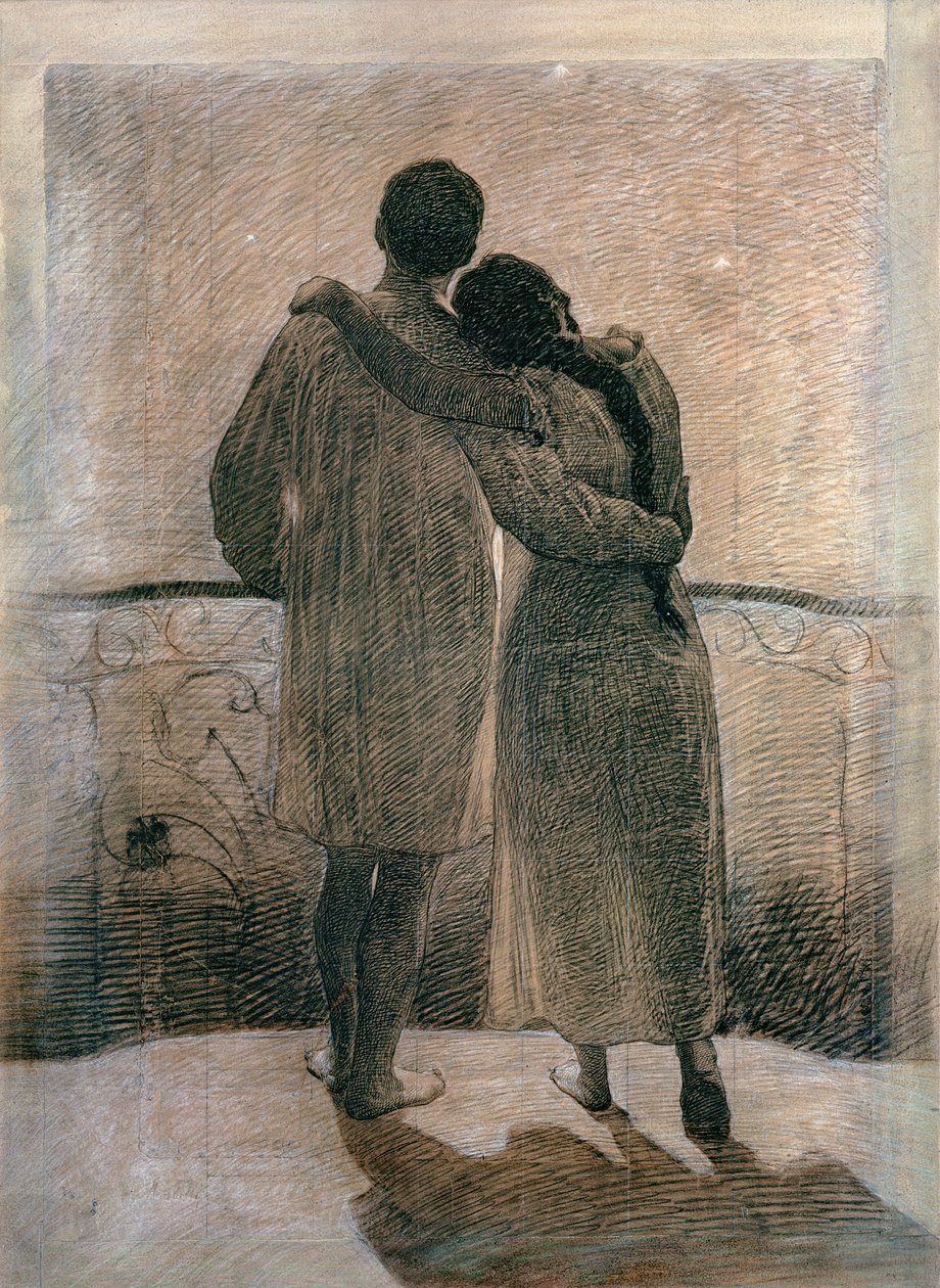Jong Stel, centraal paneel van de Droom en Werkelijkheid Drieluik, 1905 door Angelo Morbelli