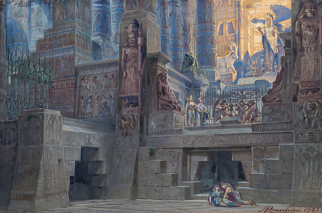 Decorontwerp voor de Opera Aida door Giuseppe Verdi door Angelo Parravicini