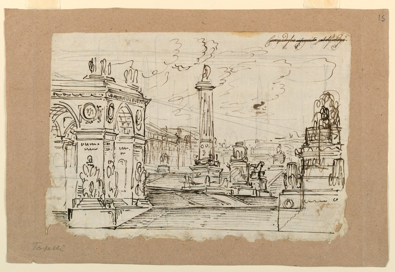 Toneelontwerp, Groep van Antieke Monumenten door Angelo Toselli