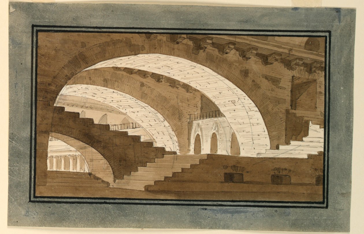 Toneelontwerp, Interieur van Kelder van Paleis door Angelo Toselli