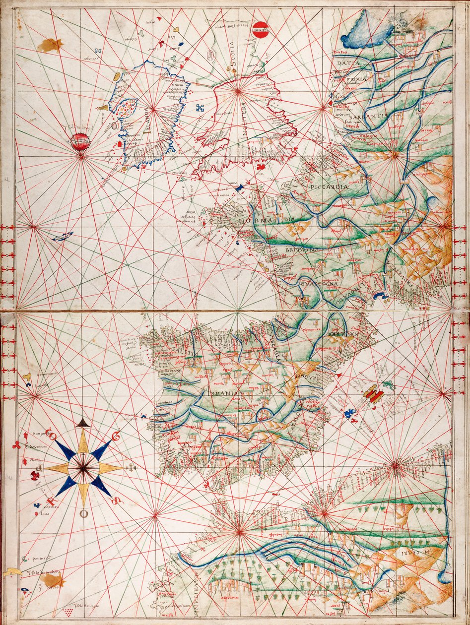 Atlantische kusten van Europa en westelijke Middellandse Zee door Angelo de Conte Freducci