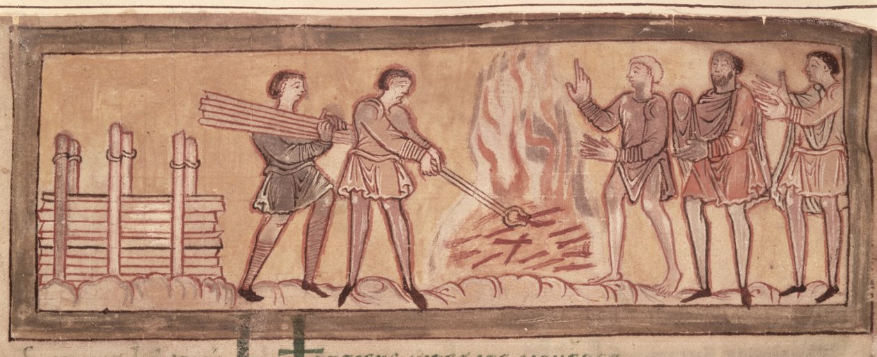 Verwarmen en smeden, c.1030 door Anglo Saxon