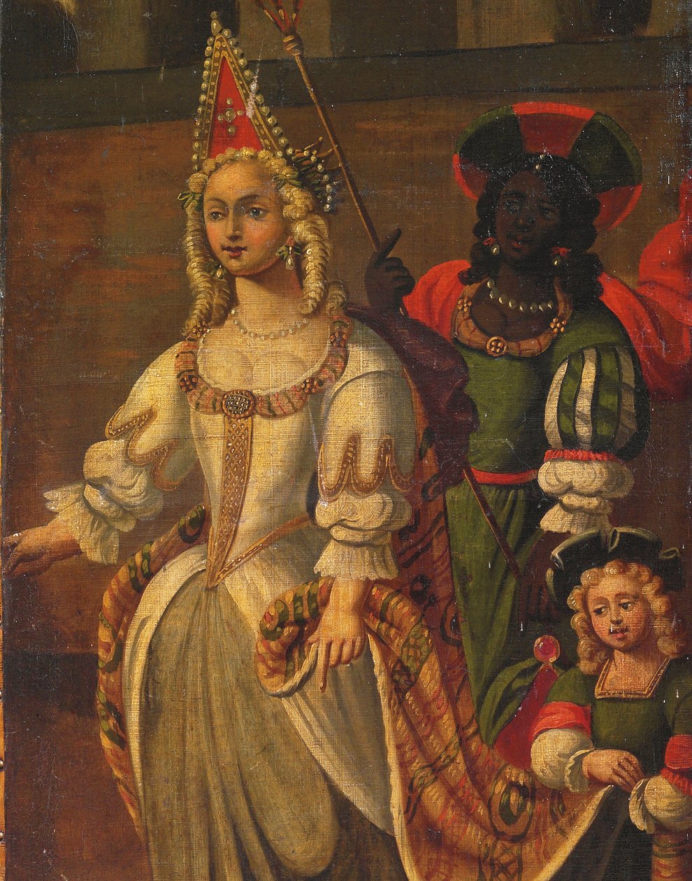 Vierdelig dubbelzijdig scherm, c.1700 door Anglo-Flemish School