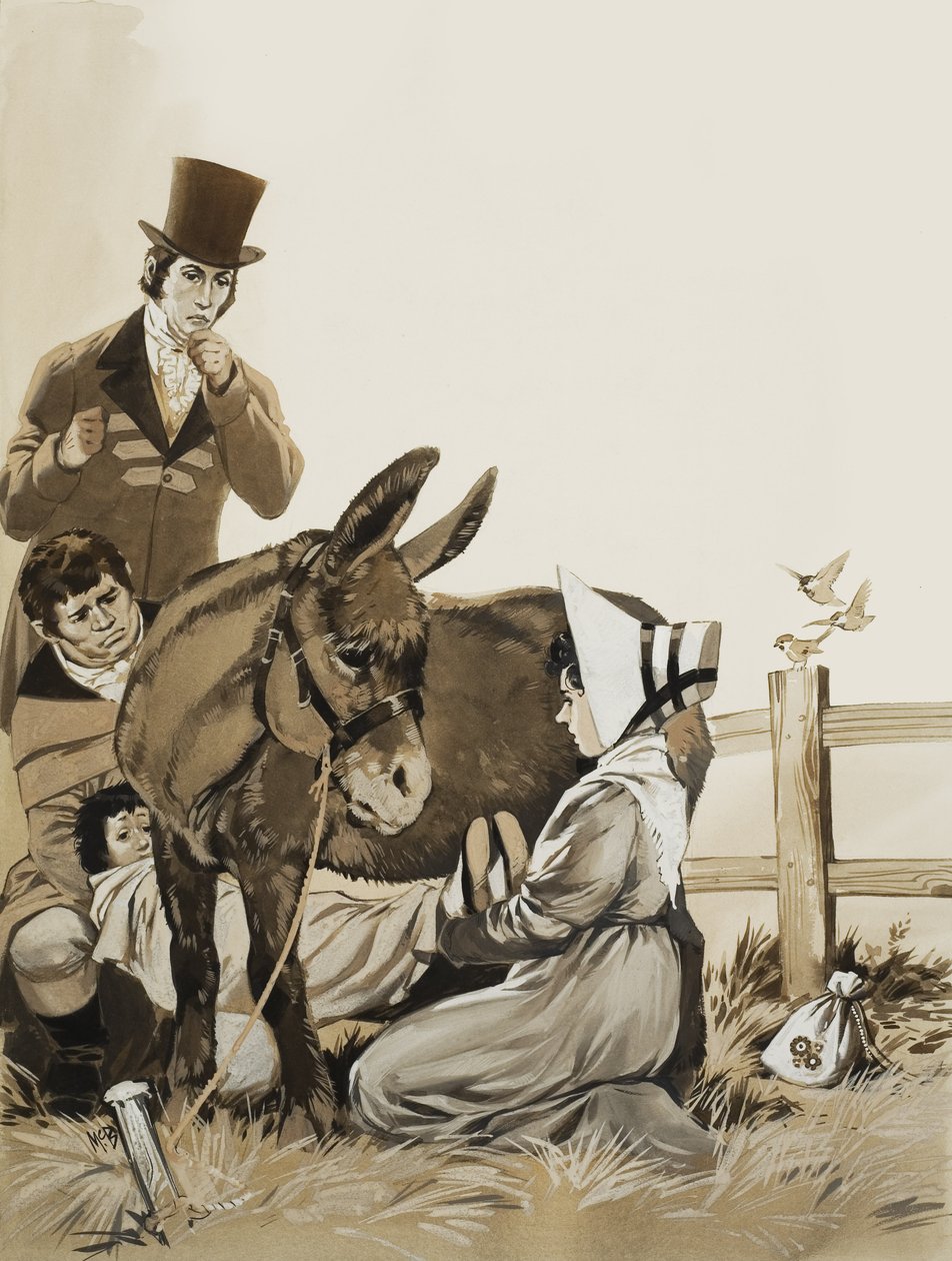 John Constable (1776-1837) en A Remedy for Whooping Cough (gouache op papier) door Angus McBride