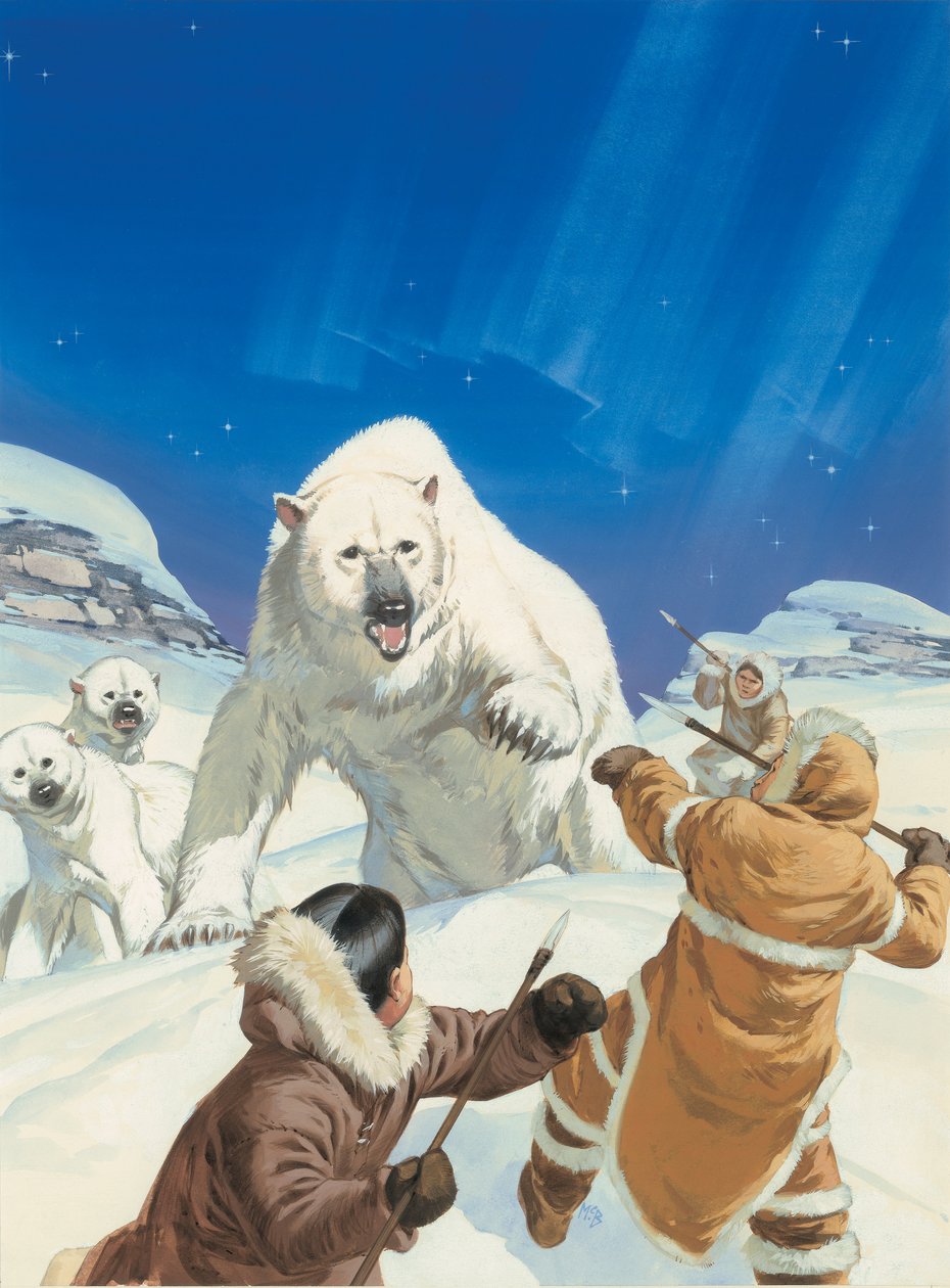 IJsberen en eskimo