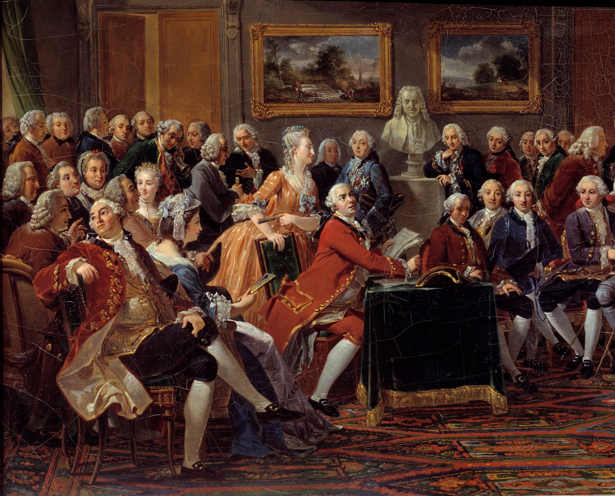 De salon van Madame Geoffrin door Anicet Charles Lemonnier
