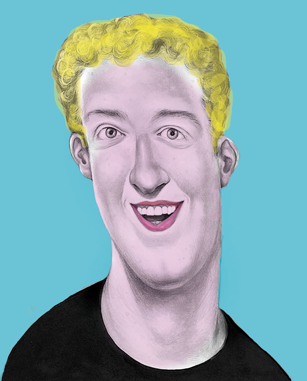 Pop Goes The Zuckerberg, 2019 door Anita Kunz