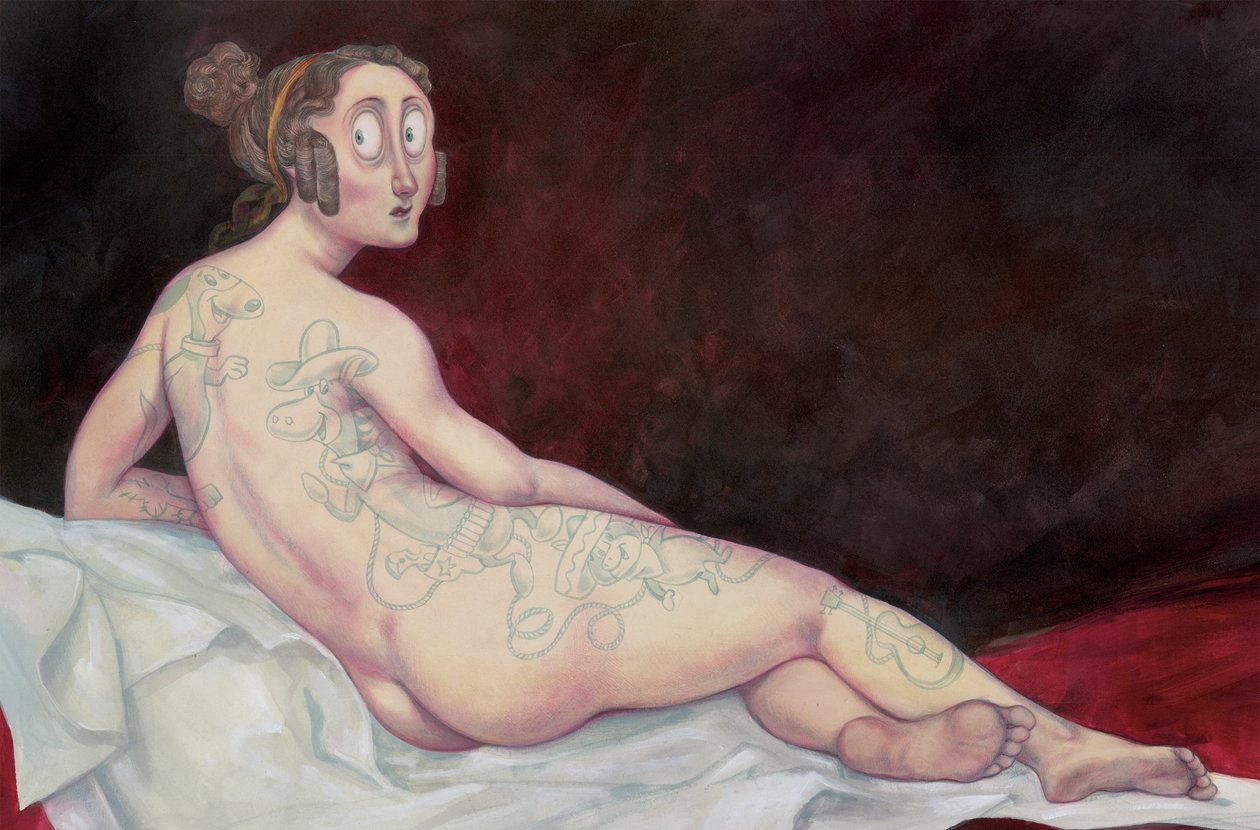Liggende Naakt Met Inkt, 2018 door Anita Kunz