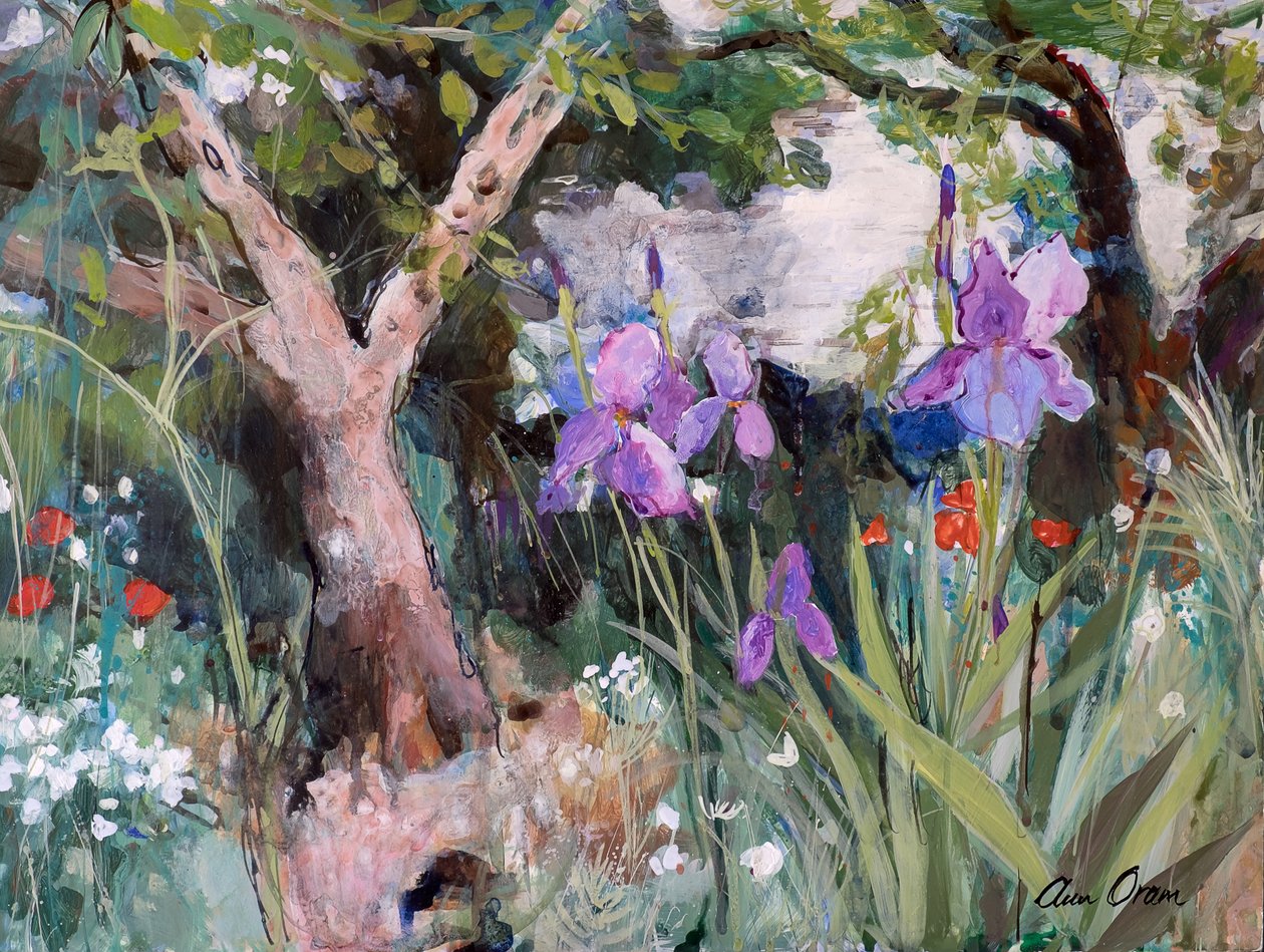 Mediterrane Tuin met Irissen, 2019 door Ann Oram