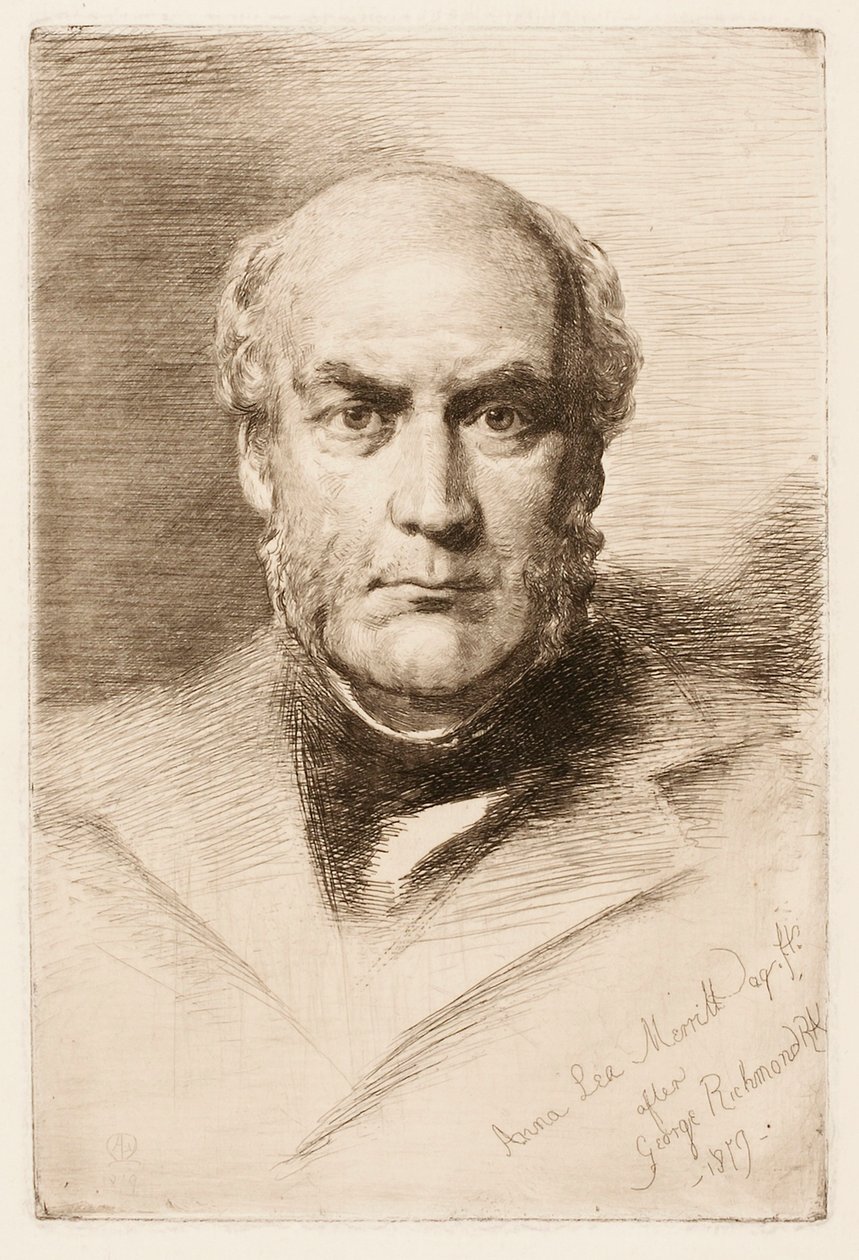 Zonder titel (portret van een man) door Anna Lea Merritt