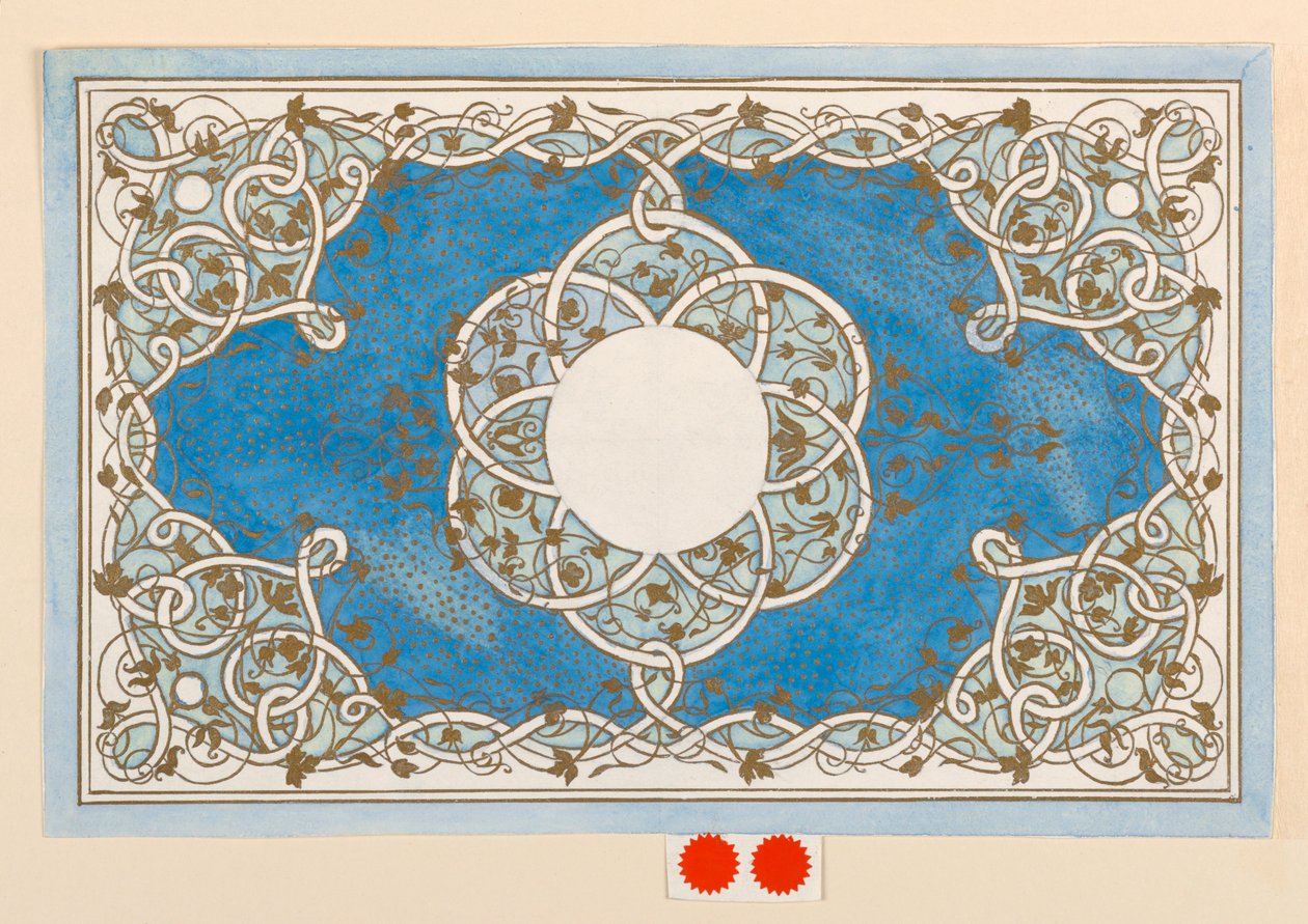 Tekening, Ontwerp voor een doosdeksel, ca. 1894 door Anna M. de Pool