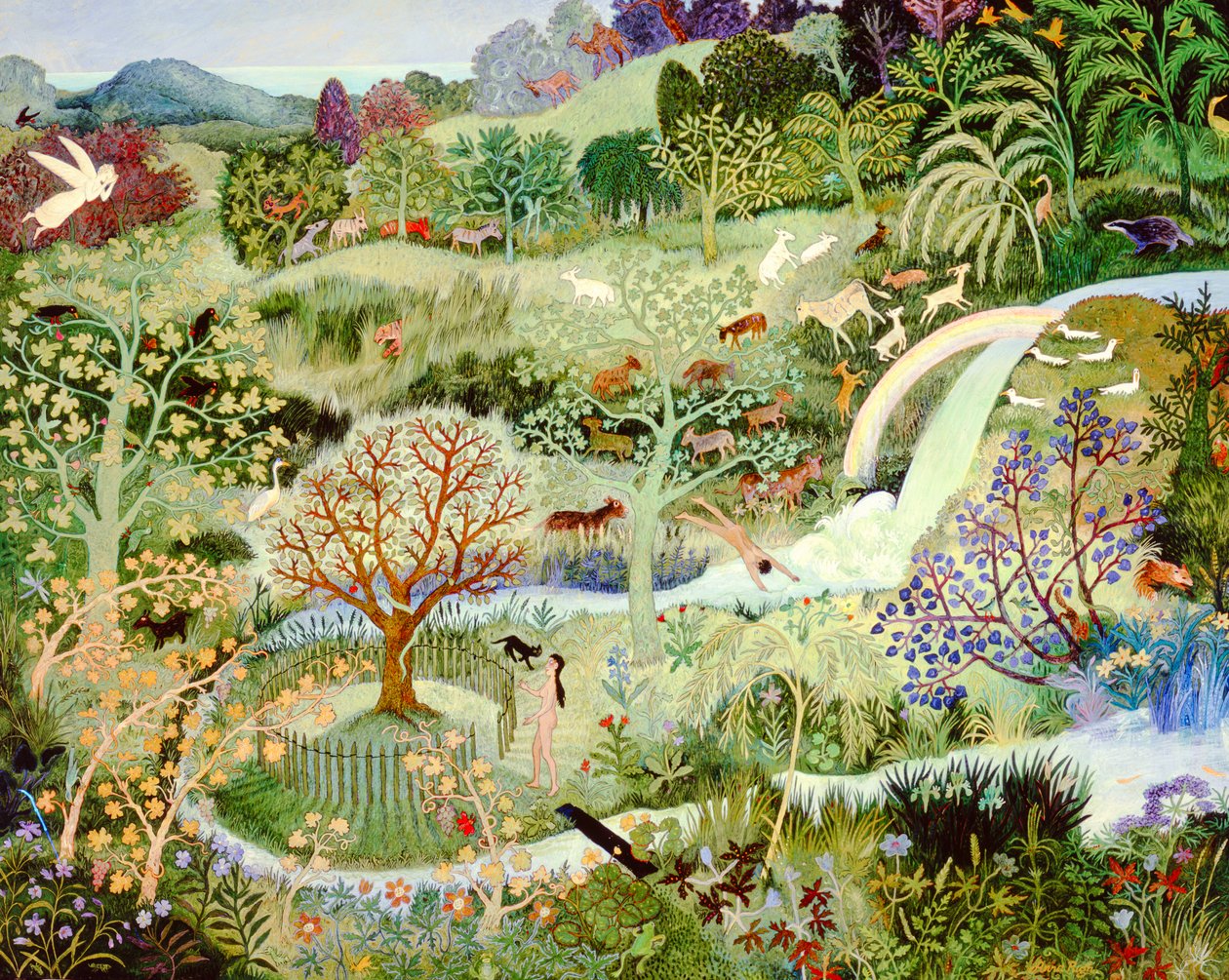 Een appel per dag, 2005 (acryl) door Anna Pugh