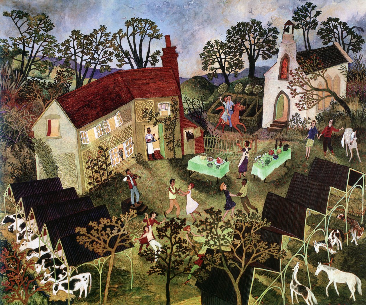 Barn Dance, 2001 (acryl) door Anna Pugh