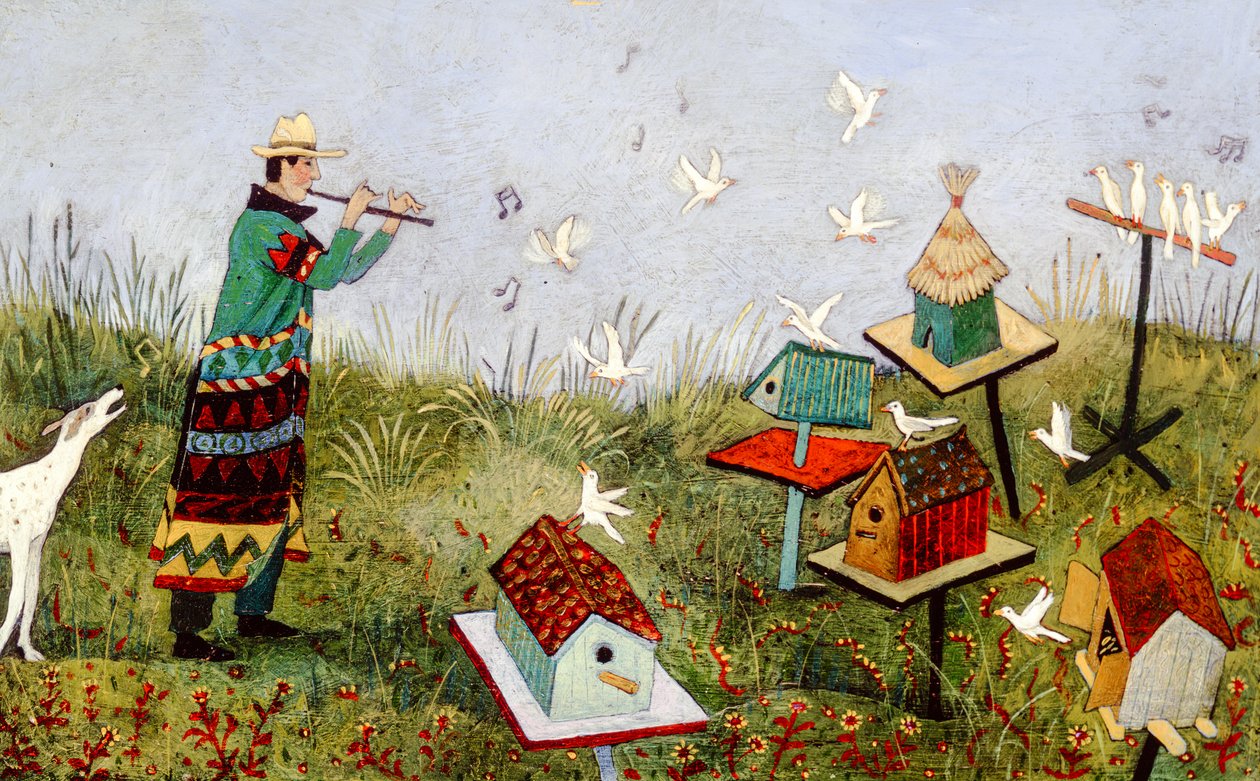 BirdPiper, 2001 (acryl) door Anna Pugh
