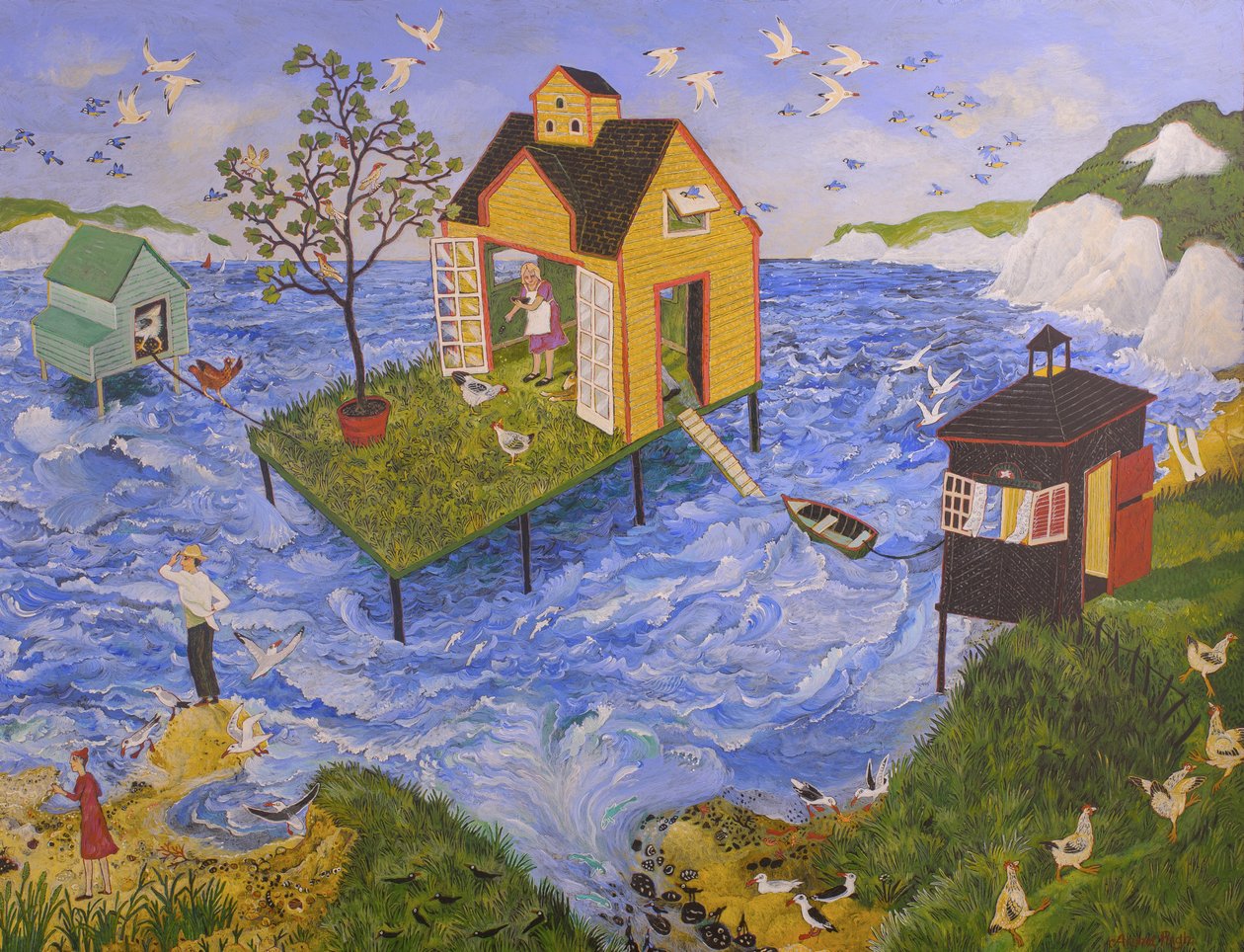 Bluebirds Over, 2015 (acryl) door Anna Pugh