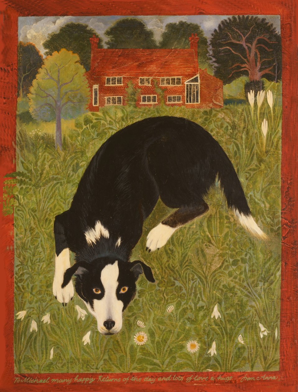 Collie Hond (acryl) door Anna Pugh