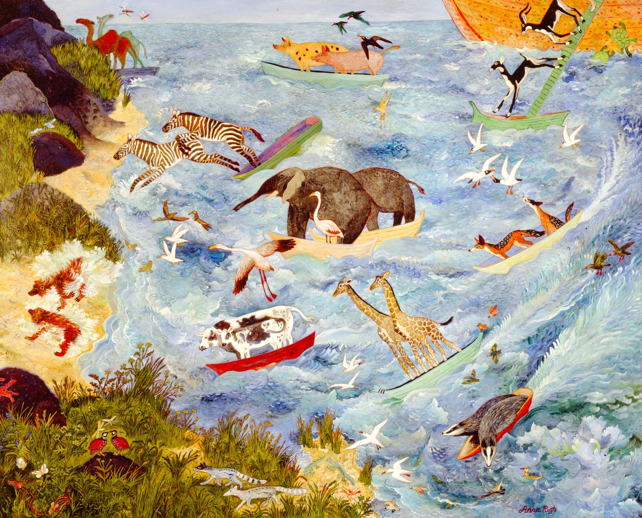 De ark verlaten, 2008 (acryl) door Anna Pugh