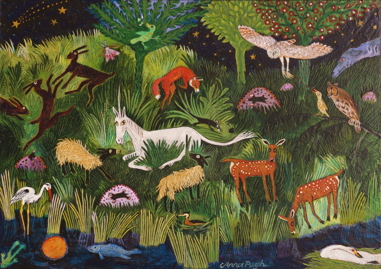 Nachtleven, 2018 (acryl) door Anna Pugh