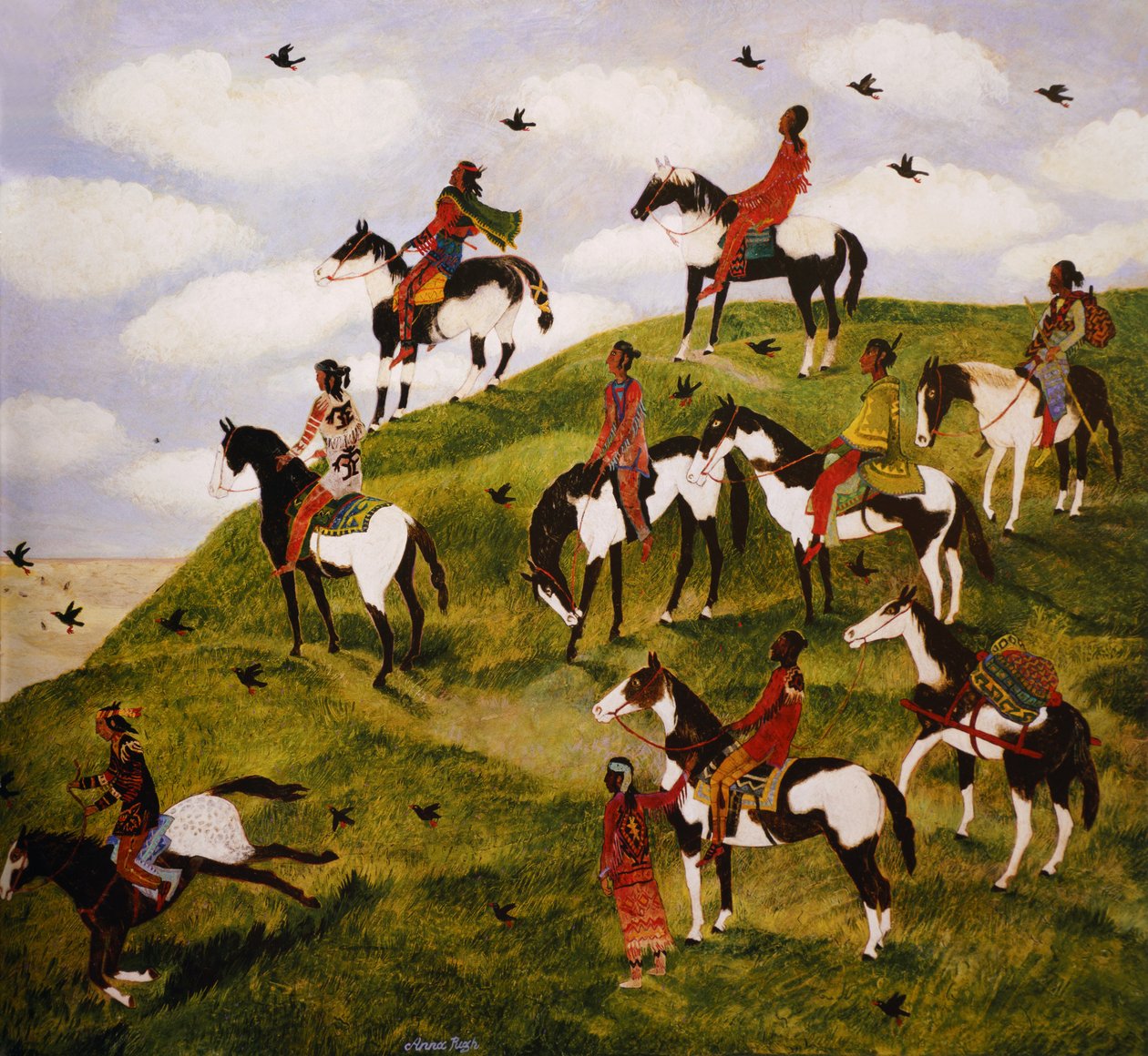 Nomaden, 2001 (acryl) door Anna Pugh