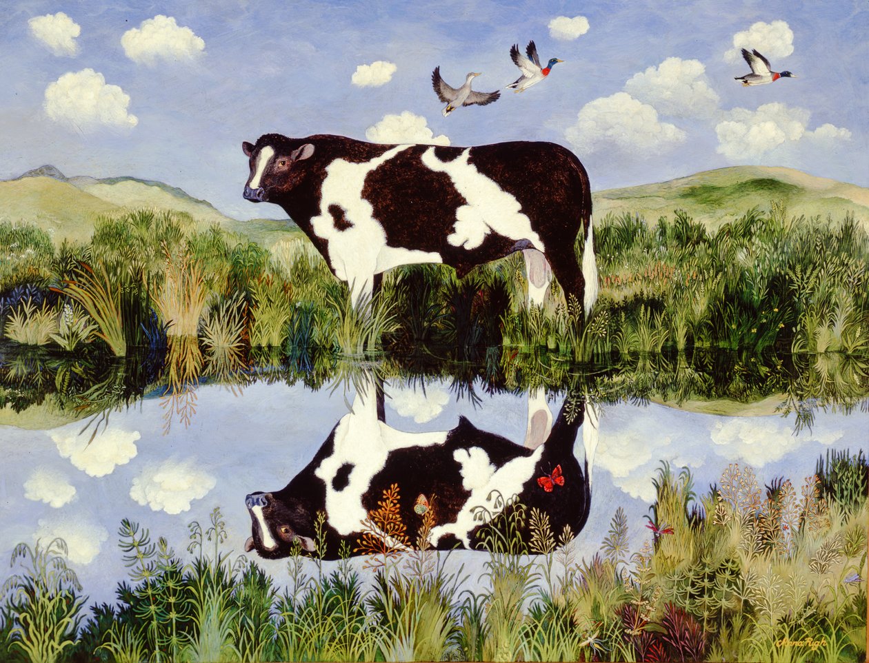 Op de rand, 2002 (acryl) door Anna Pugh