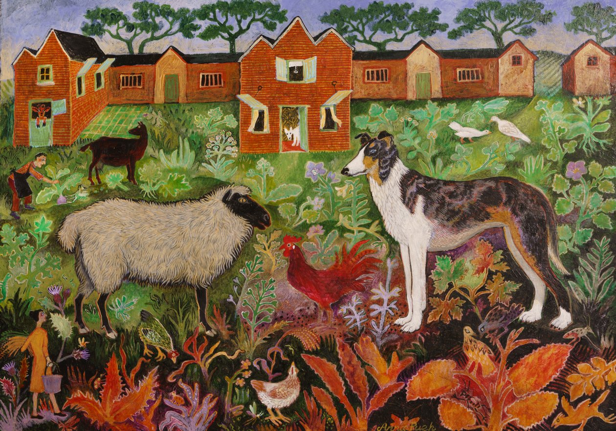 Rode Haan, 2019 (acryl) door Anna Pugh