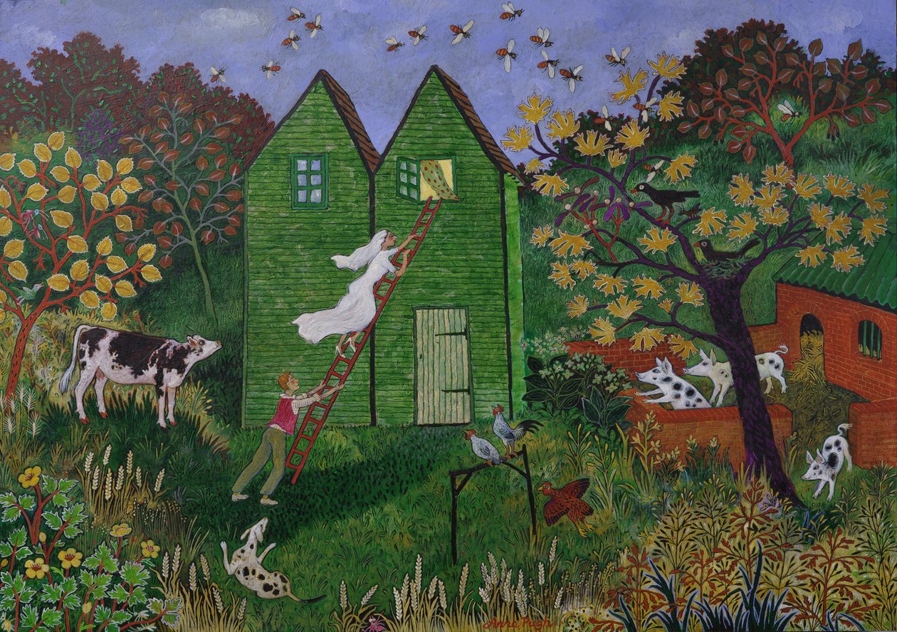 Remembered the day forgot the keys, 2022 (acryl op board) door Anna Pugh