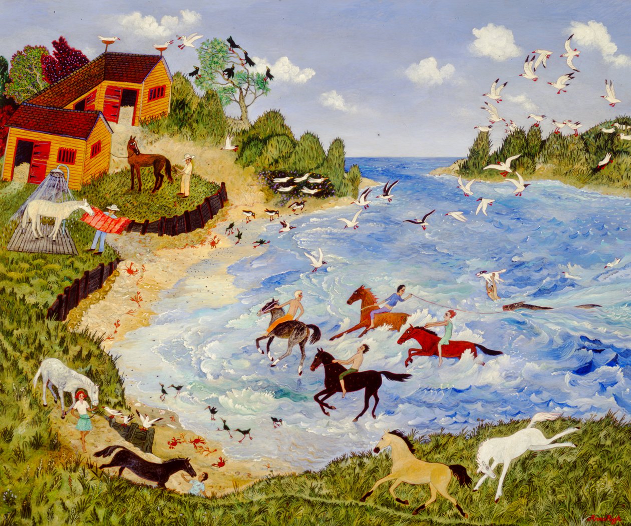 Zomerkwartier, 2009 (acryl) door Anna Pugh