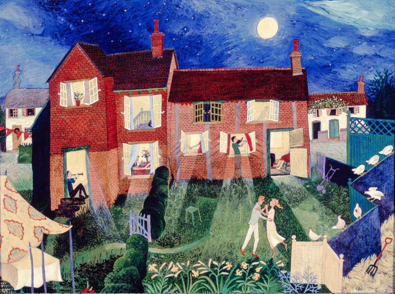 Zomerbruiloft, 2000 (acryl) door Anna Pugh