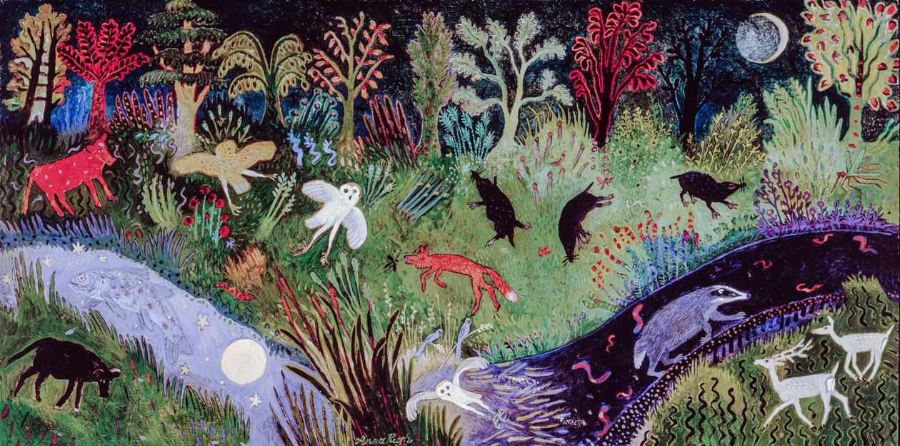 Het middernachtelijk uur, 2002 (acryl) door Anna Pugh