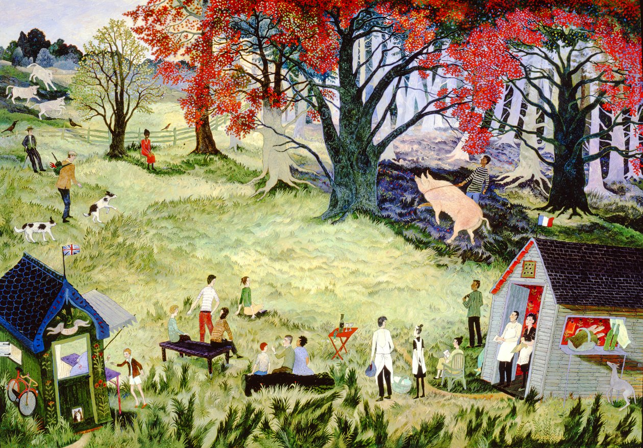 Truffeljachtwedstrijd, 2001 (acryl) door Anna Pugh