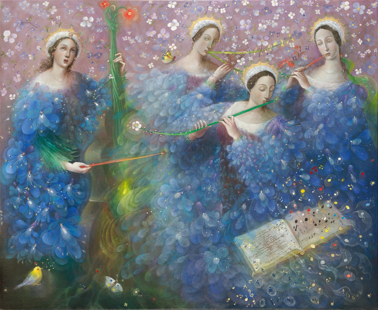 Lied van de Godin Natura - naar de muziek van Max Reger, 2013 (olieverf op Belgisch linnen) door Annael Anelia Pavlova