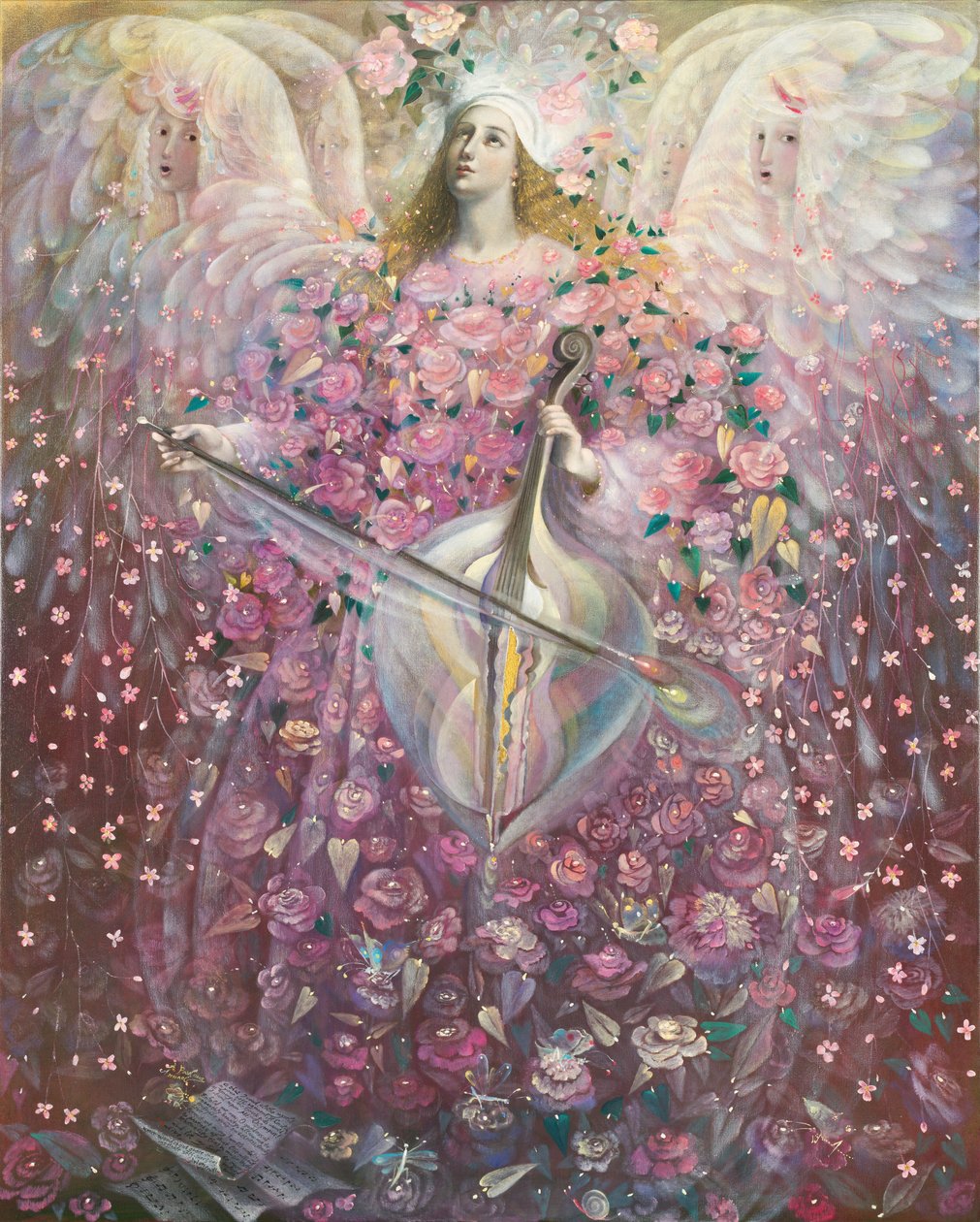 De engel der liefde, 2010 (olieverf en bladgoud op Belgisch linnen) door Annael Anelia Pavlova