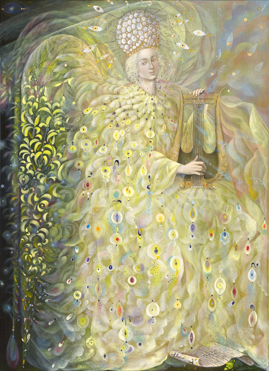 De engel der wijsheid, 2009 (olieverf en bladgoud op Belgisch linnen) door Annael Anelia Pavlova