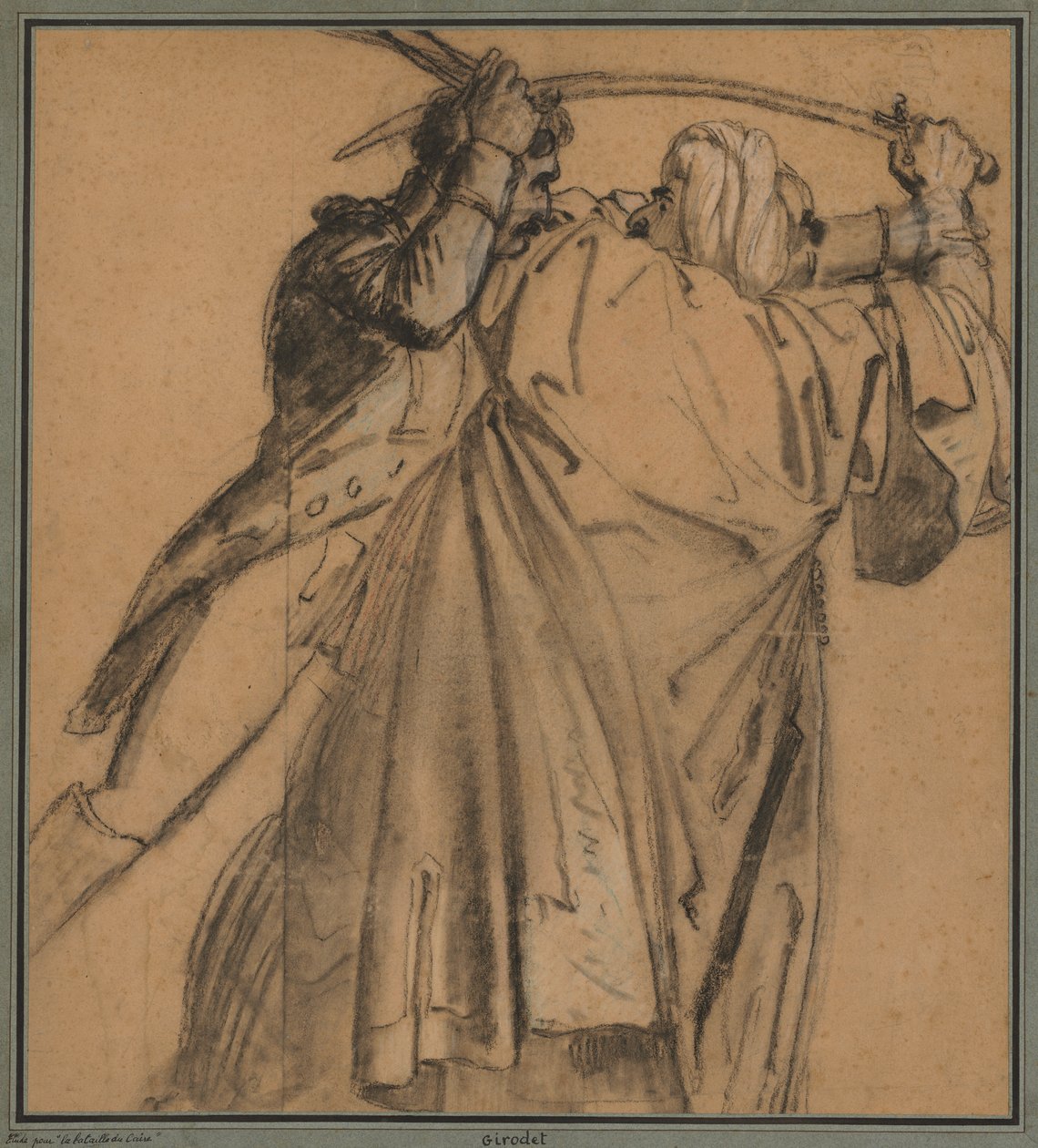 Twee Arabieren, voor De Opstand van Caïro door Anne-Louis Girodet de Roucy-Trioson