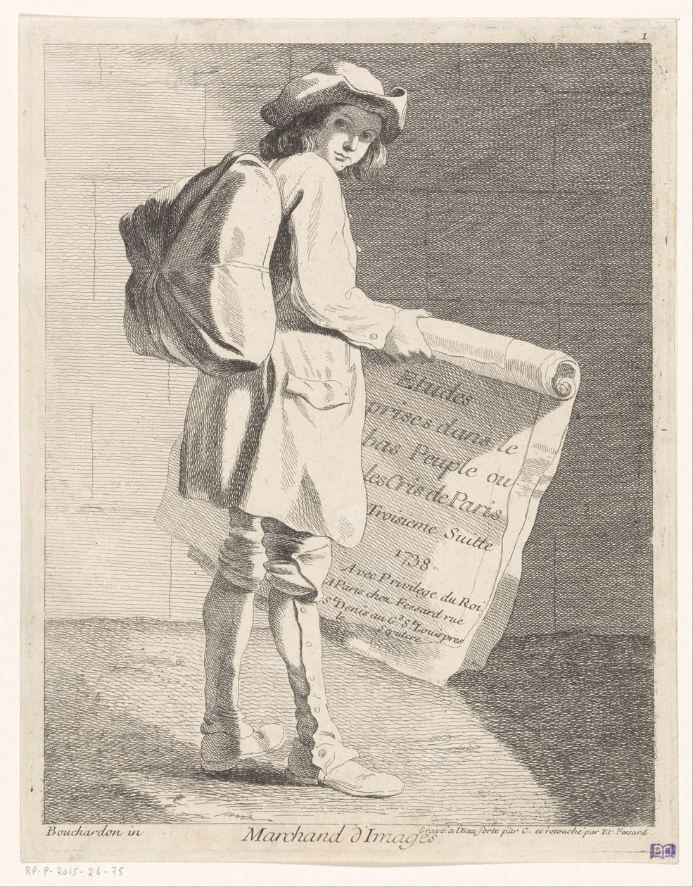 Rondreizende prentverkoper door Anne Claude Philippe Caylus