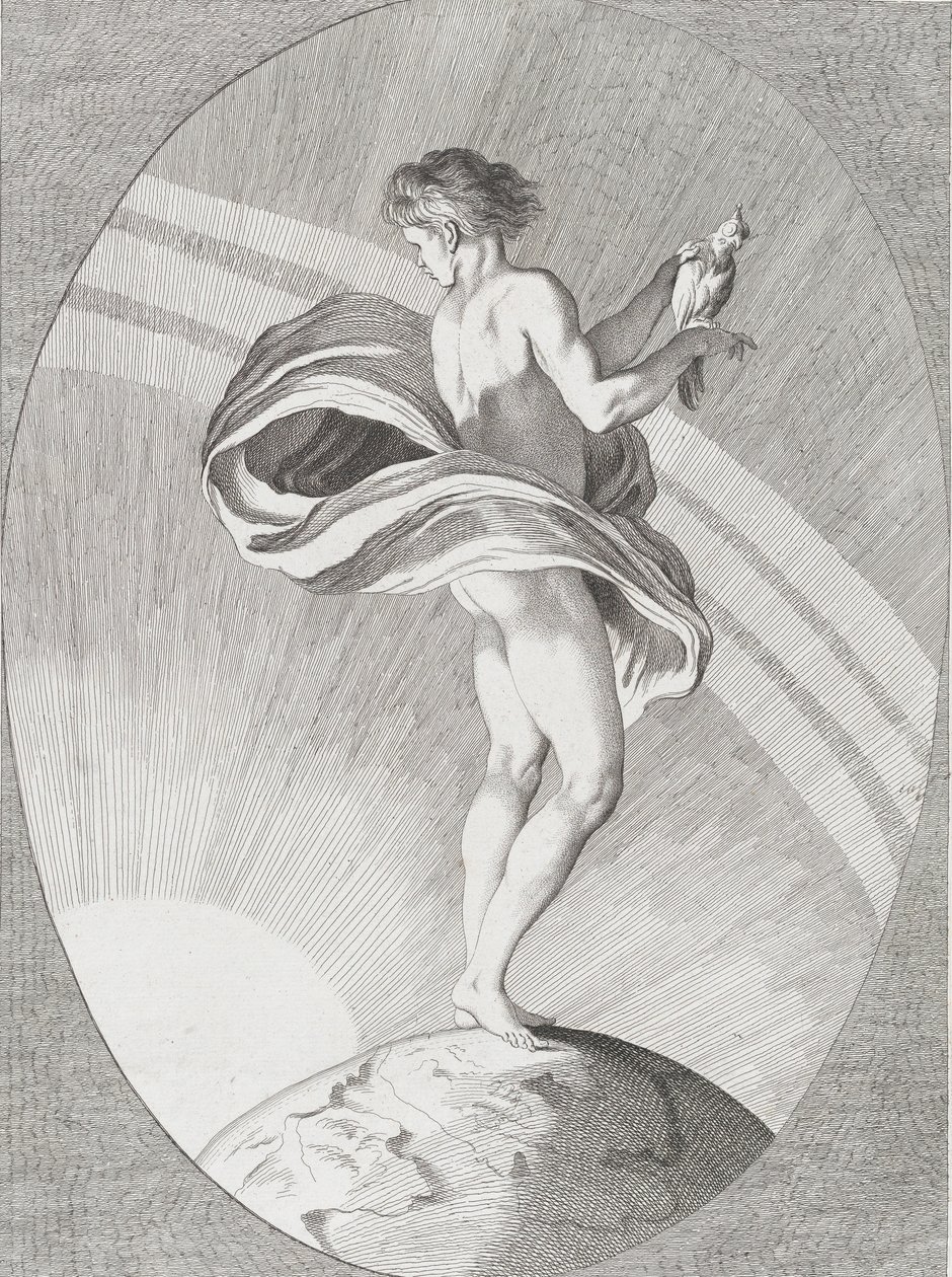 Zicht, 1730-65. Makers: Caylus, Anne-Claude-Philippe de, Etienne Fessard door Anne Claude Philippe de Caylus, Etienne Fessard
