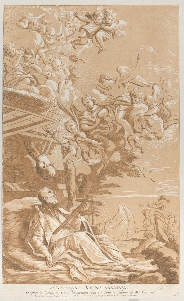 Dood van Sint Franciscus Xaverius, ca. 1729 door Anne Claude Philippe de Caylus