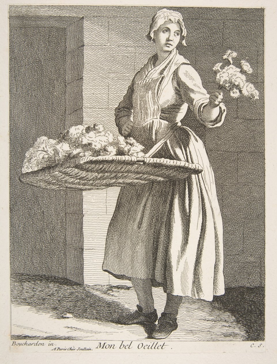 Bloemenverkoper, 1738 door Anne Claude Philippe de Caylus