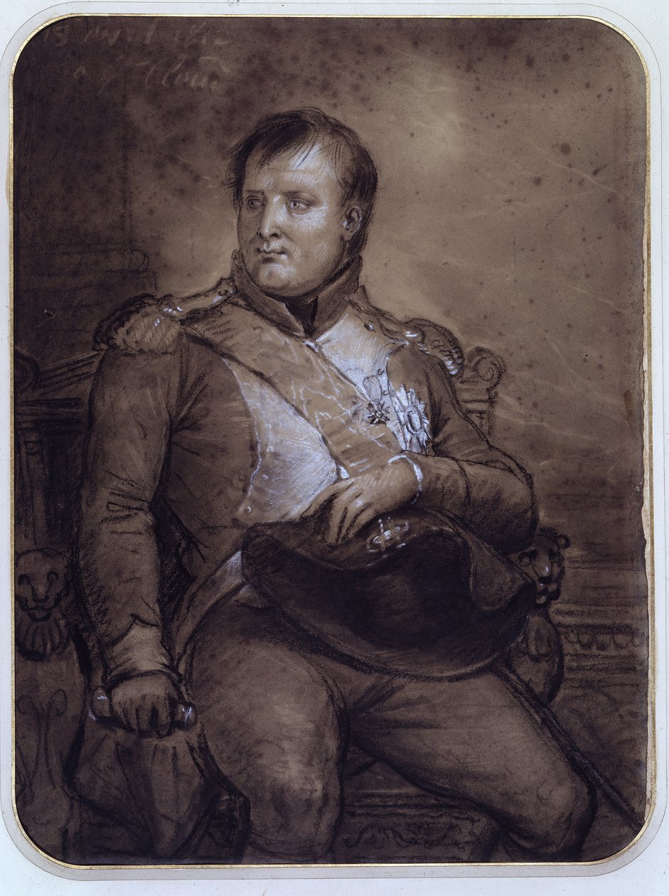 Napoleon I in Saint-Cloud, 1812 door Anne Louis Girodet de Roucy Trioson