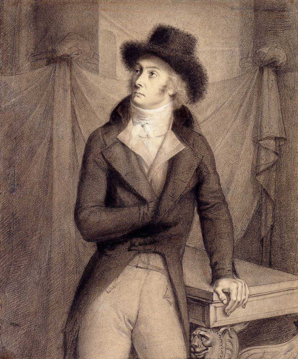 Portret van een man, vermoedelijk Pierre-Paul Roger-Collard door Anne-Louis Girodet de Roucy-Trioson