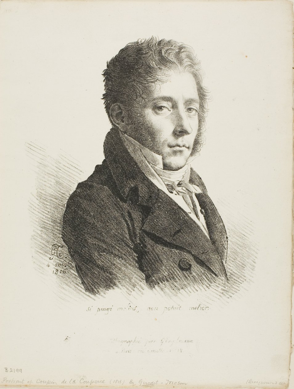 Portret van Coupin de la Couperie door Anne Louis Girodet de Roussy Trioson