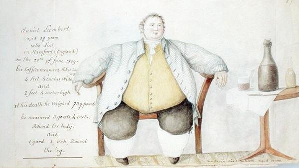 Daniel Lambert (1770-1809) 1813 door Anne Marguerite Hyde de Neuville
