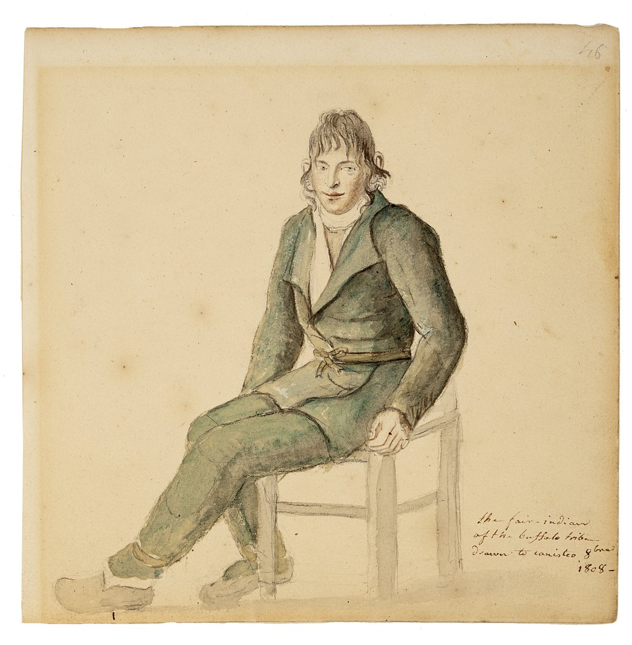 Eerlijke Amerikaanse Indiaan van de Buffelstam, Canisteo, New York, 1808 door Anne Marguerite Hyde de Neuville