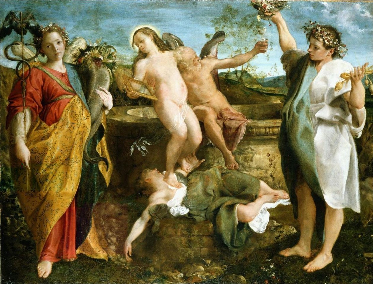 Een allegorie van Waarheid en Tijd door Annibale Carracci