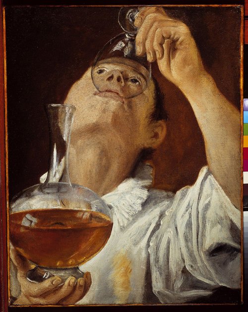 Jongen die drinkt door Annibale Carracci
