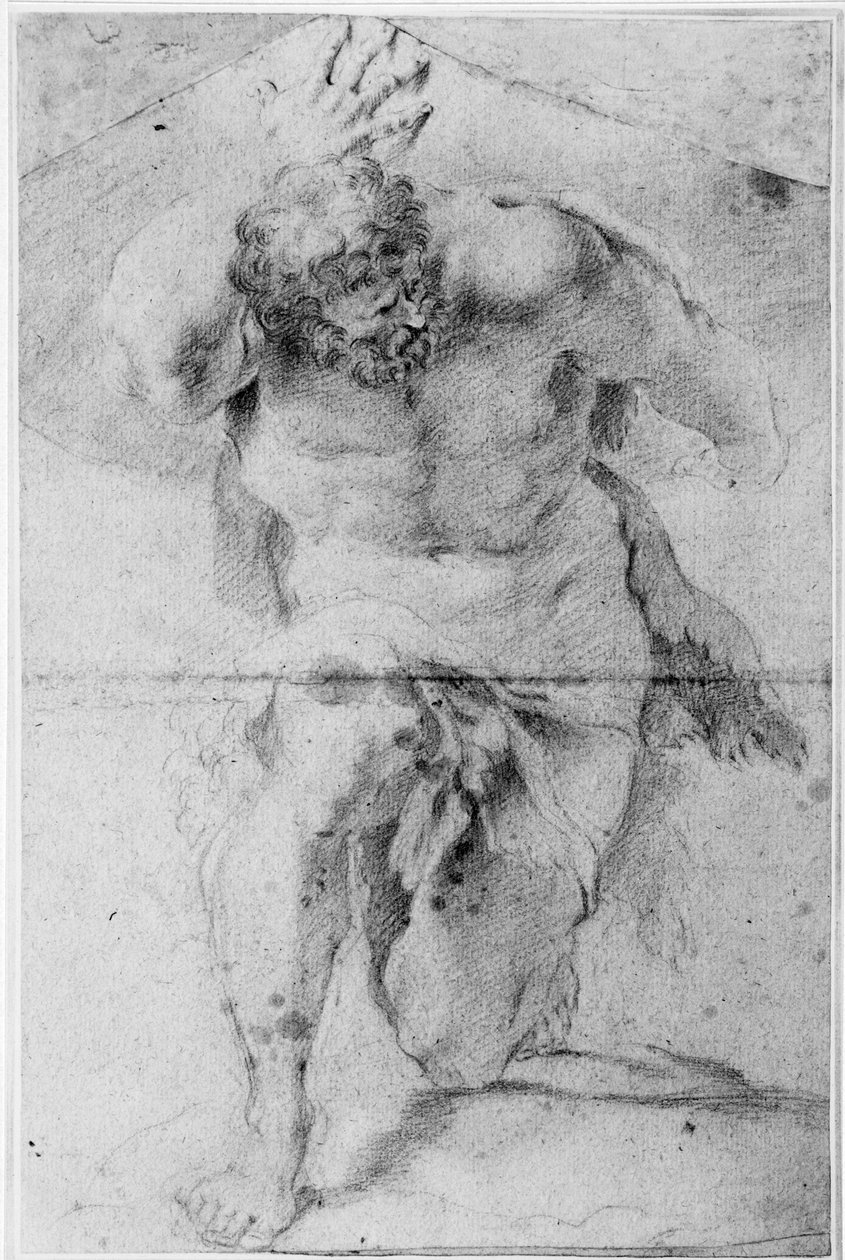 Hercules die de wereld draagt door Annibale Carracci