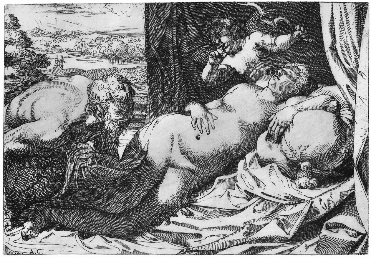 Jupiter en Antiope door Annibale Carracci