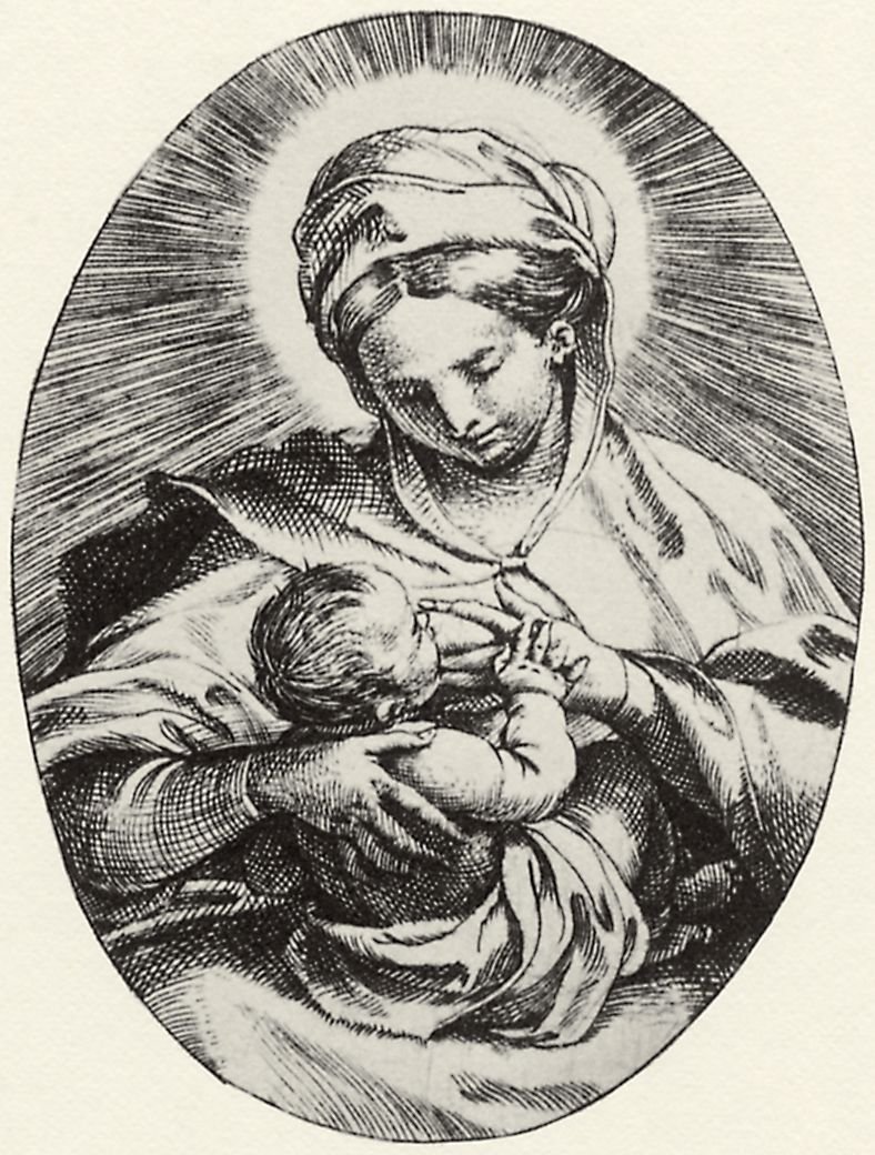 Voedende Madonna door Annibale Carracci