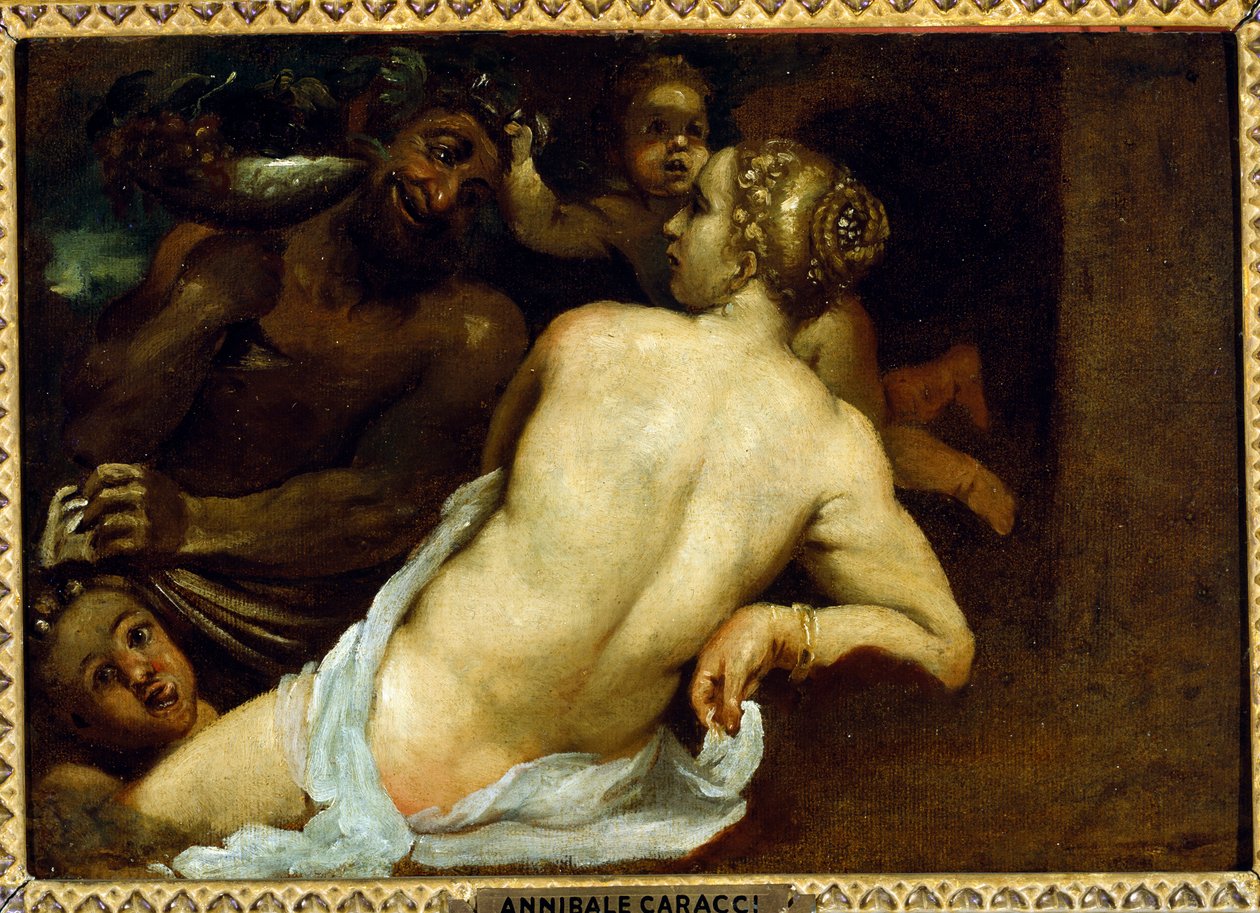 Nimf en Sater door Annibale Carracci