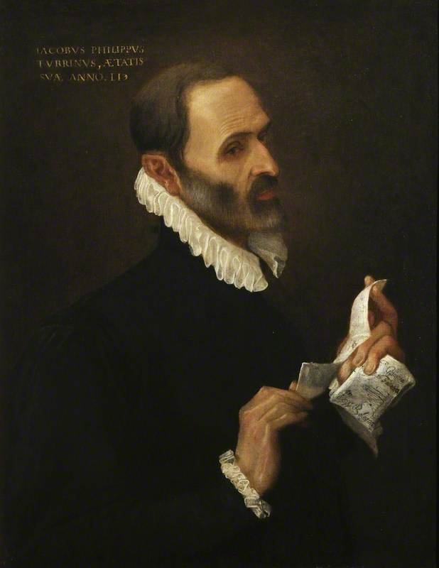 Portret van Giacomo Filippo Turrini door Annibale Carracci